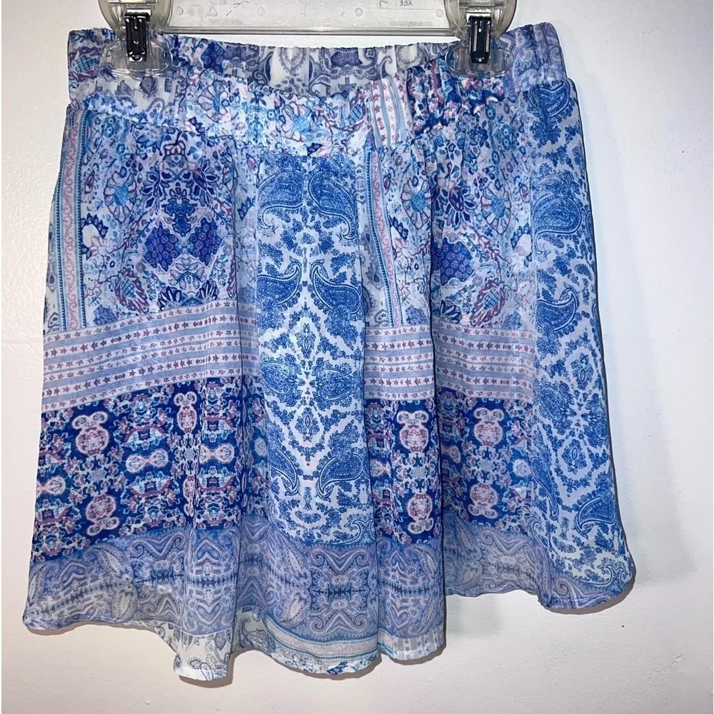 Show me your Mumu, M, Carlos swings‎ shorts, blue paisley, print, elastic waist